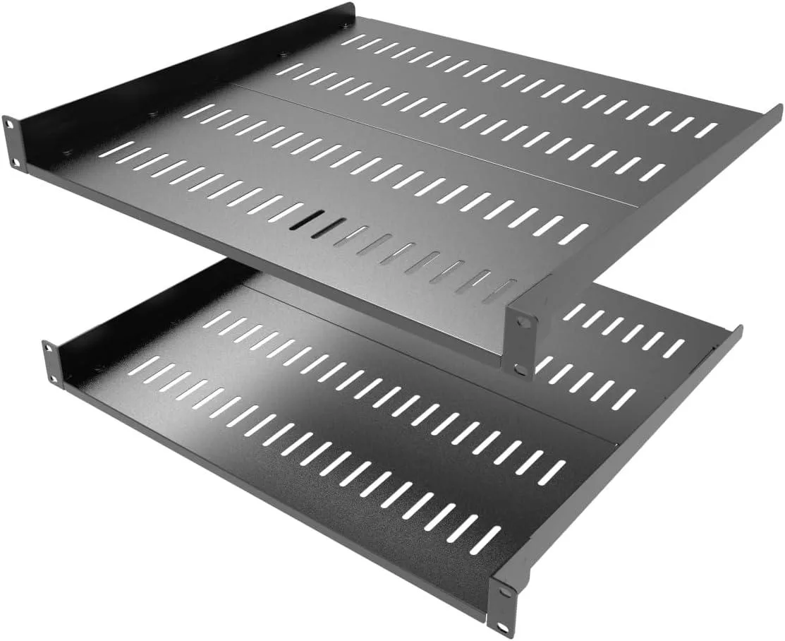 TAURKENAM TAURKENAM 2 Pack 1U Vented Server Rack Shelf 16-20In Deep 19In Black — product photo