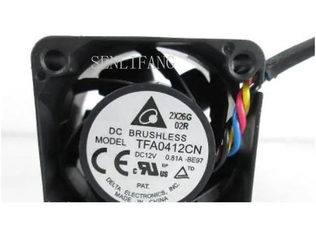 TSUJ 4028 4 cm square fan black frame silver blades