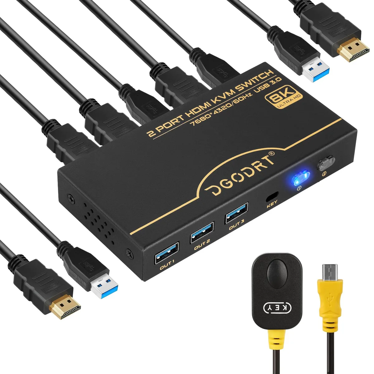 Vszerda Vszerda KS608D 8K@60Hz 4K@120Hz 2‑Port HDMI KVM Switch — product photo
