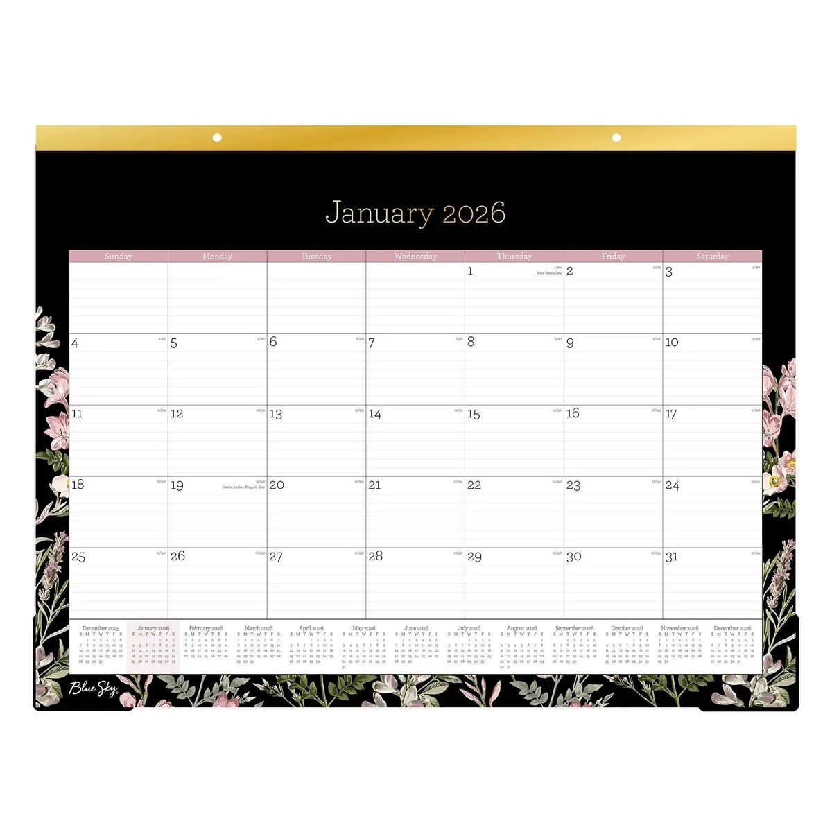 Blue Sky The Color of Imagination, LLC Blue Sky The Color of Imagination, LLC 2026 Monthly Desk Pad Calendar 17" x 11" Mimi Pink — product photo