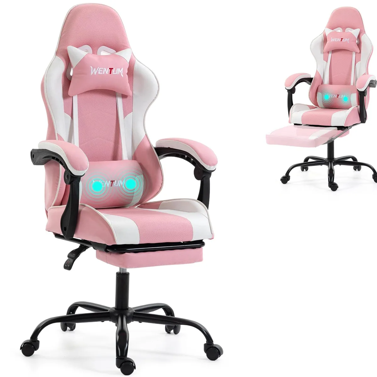 Fantasylab Fantasylab Gaming Chair with Linkage Armrests &amp; Footrest, Pink — product photo