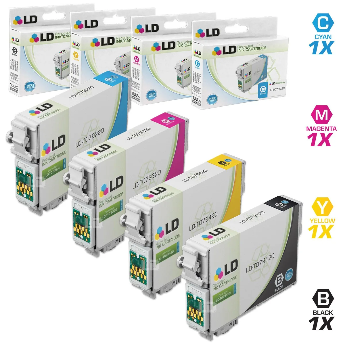 LD Products LD Products T079 4-Pack High Yield Ink Cartridges (Black, Cyan, Magenta, Yellow) — product photo