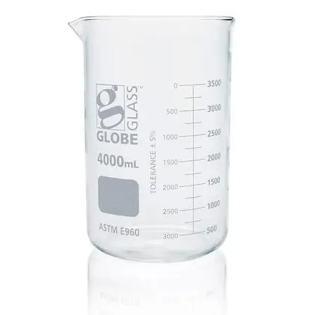 Globe Globe 8014000 Beaker 4000mL Low Form Griffin Style — product photo