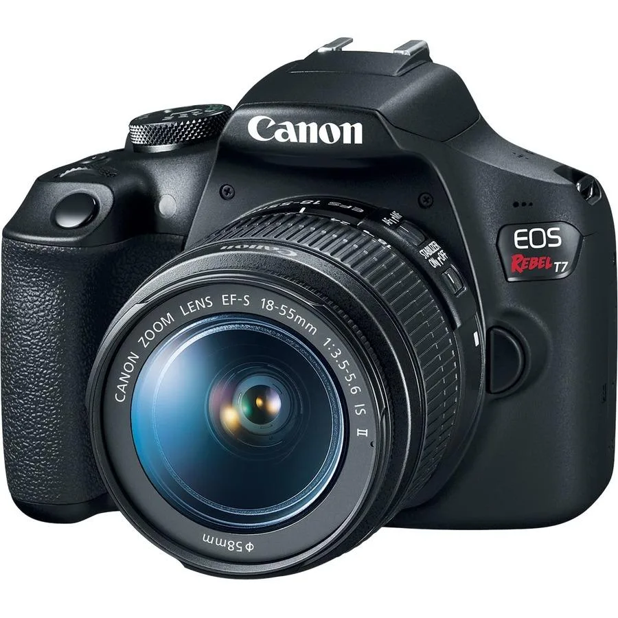 Canon Canon 2727C021 Rebel T7 DSLR camera 24.1MP 18-55mm 75-300mm — product photo
