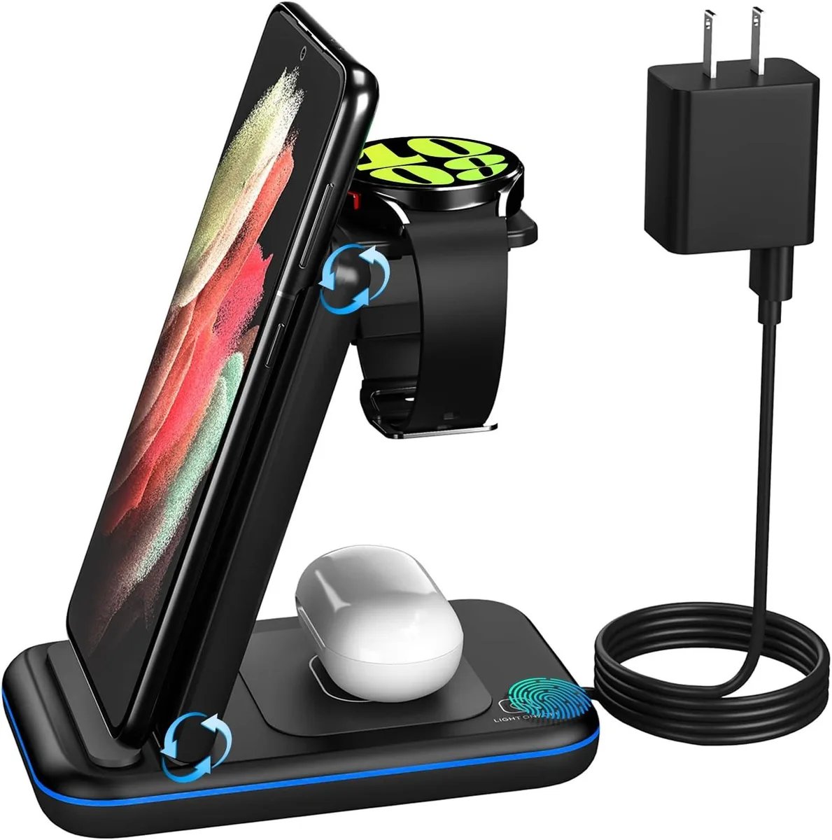 FLEANE FLEANE Foldable 3-in-1 Wireless Charger (Black) — product photo