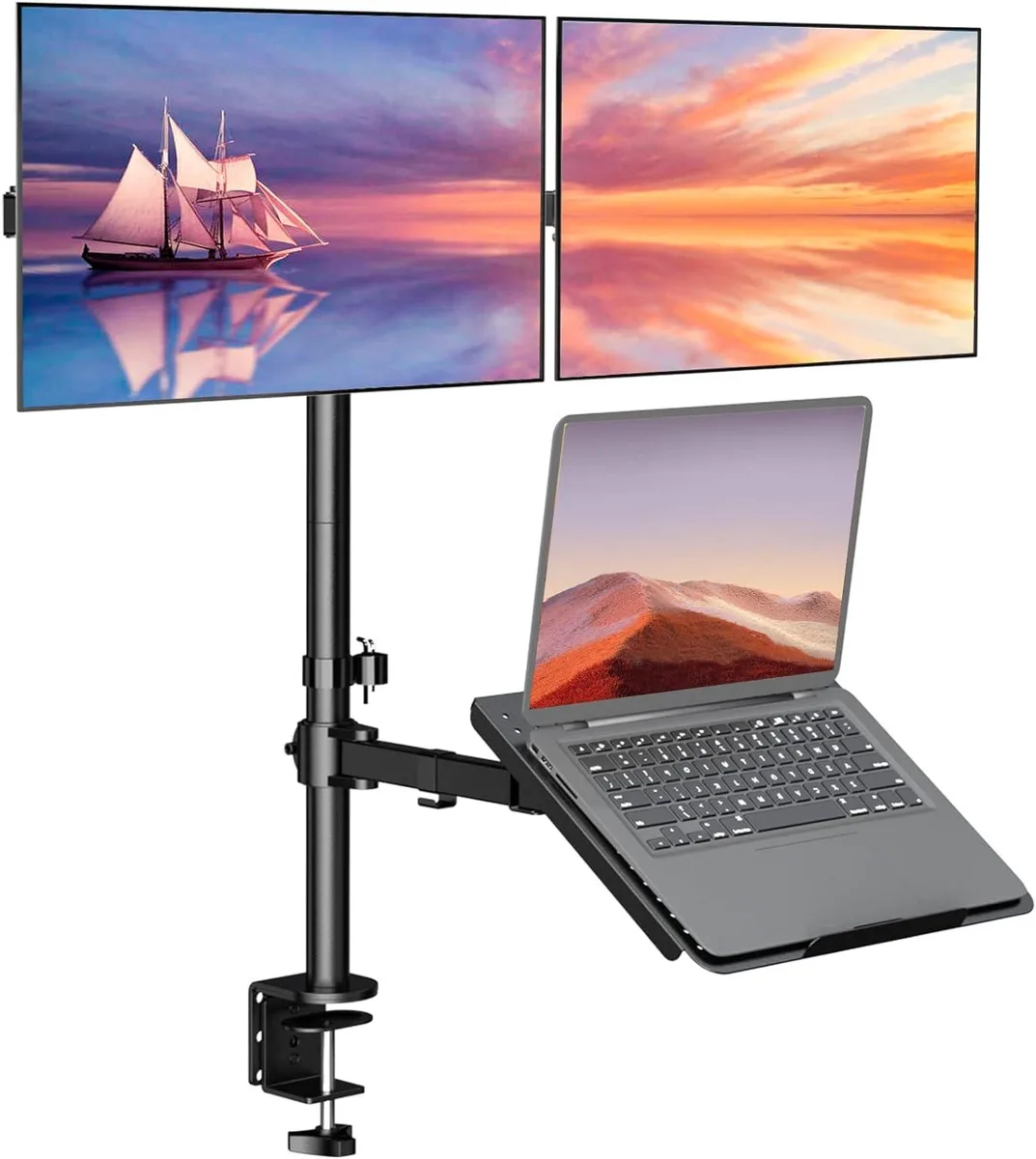 PISKEKAT PISKEKAT Server Rack Mounting Rack Dual Monitor Laptop Stand 31.5 Pole 27 17 22lbs — product photo