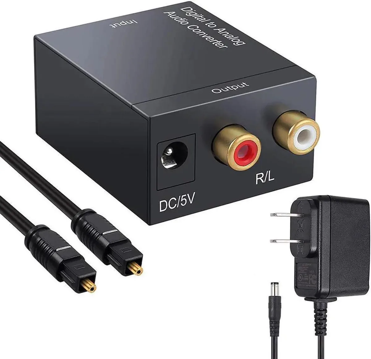 Vszerda Vszerda Digital-to-Analog Audio Converter Toslink Coaxial to RCA 3.5mm with Fiber — product photo