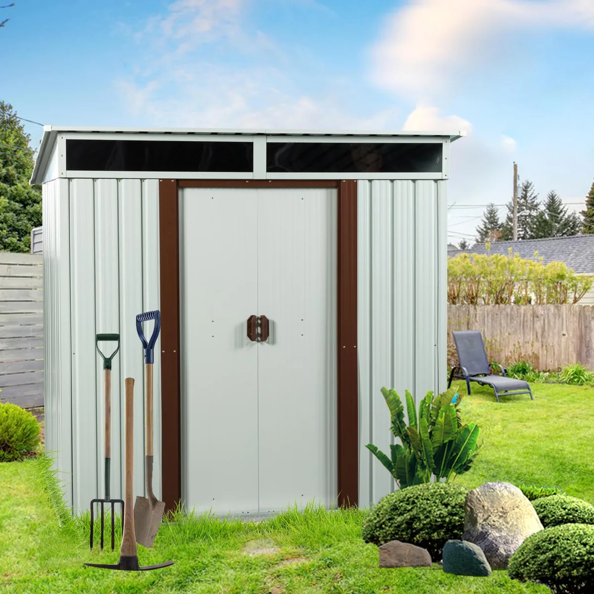 tuphen tuphen 6ft x 5ft Metal Storage Shed White — product photo