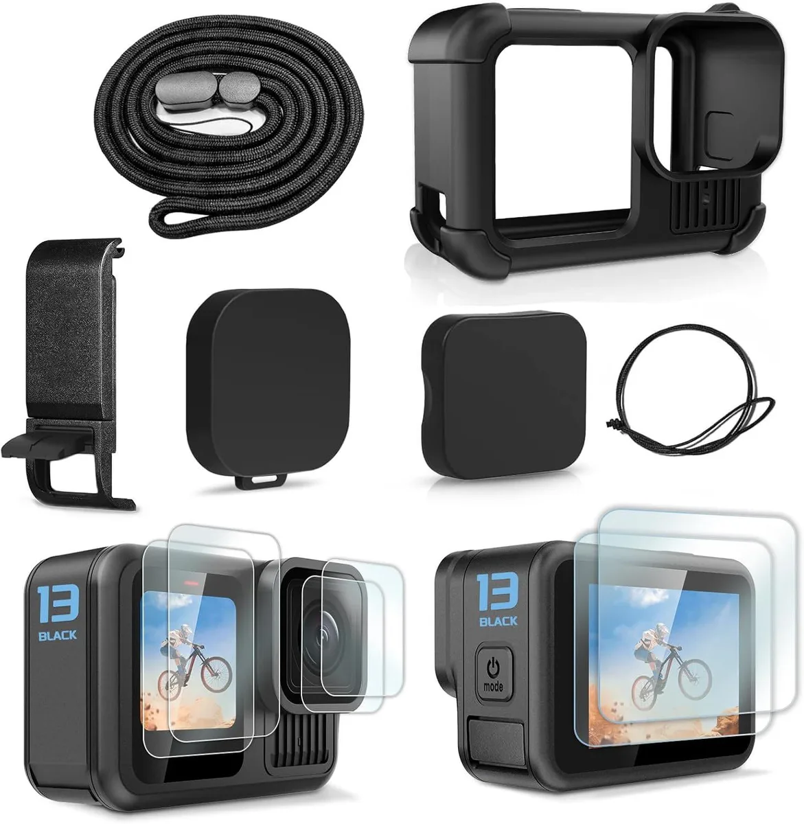 BONAEVER BONAEVER Black Silicone Sleeve Kit for GoPro Hero 13 Black — product photo