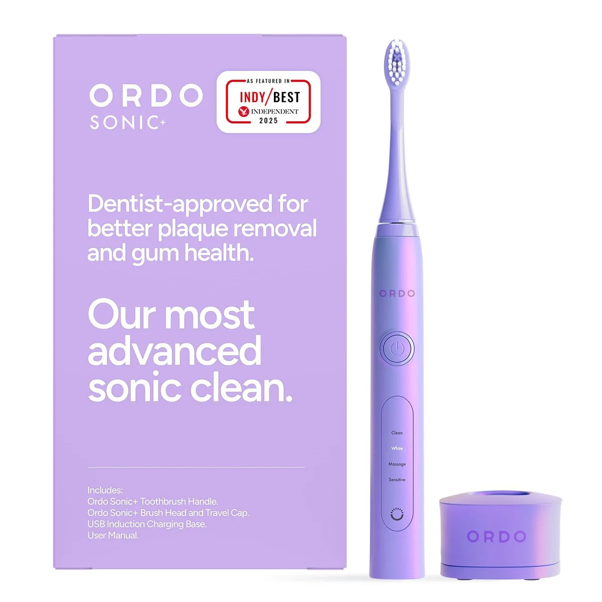 Pearl Violet electric toothbrush with oval brush head