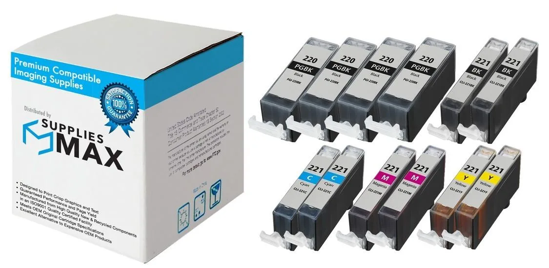 SuppliesMax SuppliesMax PGI-220/CLI-221 Inkjet Combo Pack (6BK/2C/M/Y) — product photo