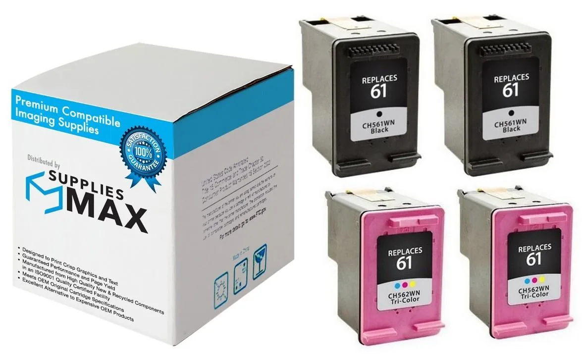 SuppliesMax SuppliesMax HP 61 Inkjet Combo Pack 2 Black 2 Color 190 Pages — product photo