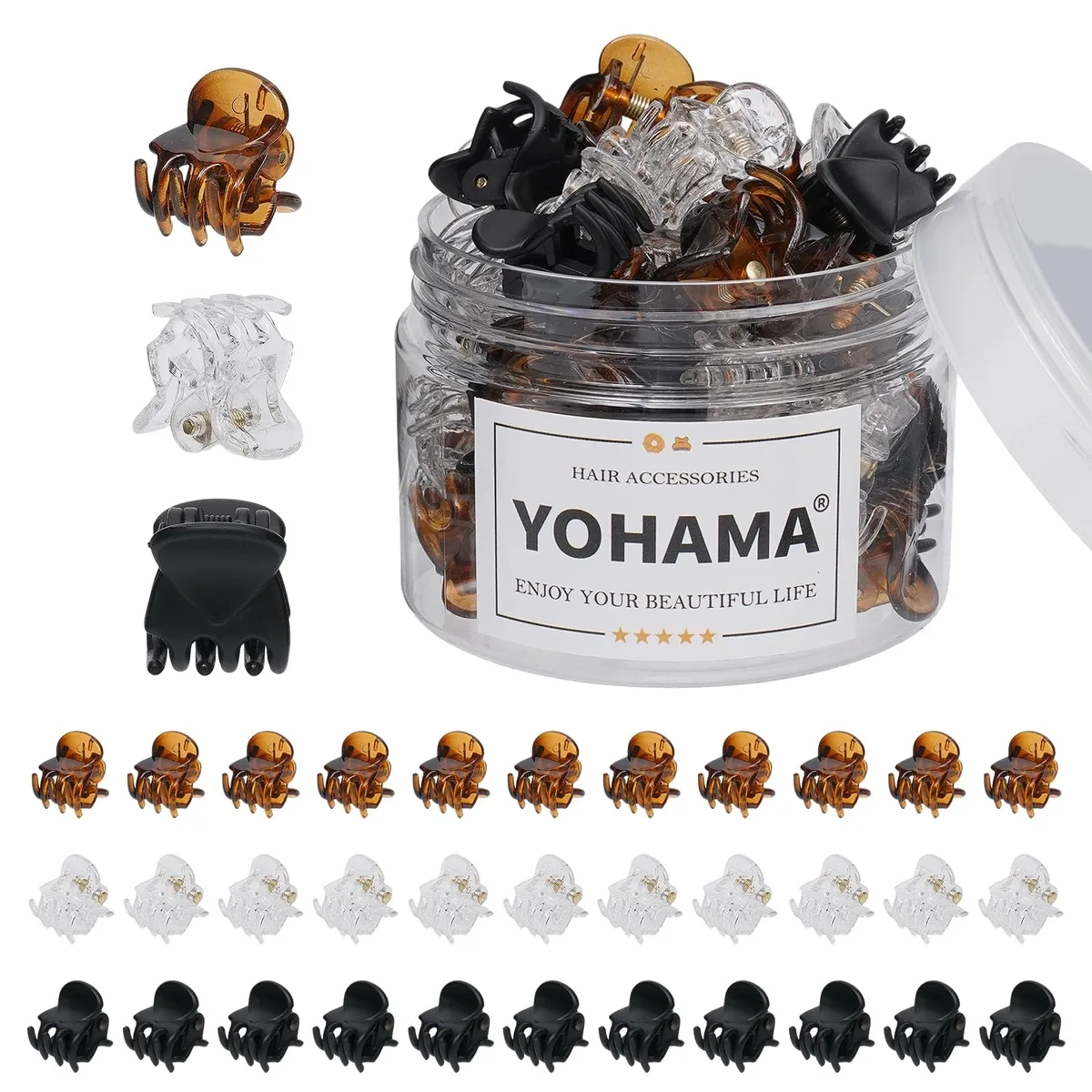  YOHAMA 36pcs Mini Hair Claw Clips 3color — product photo
