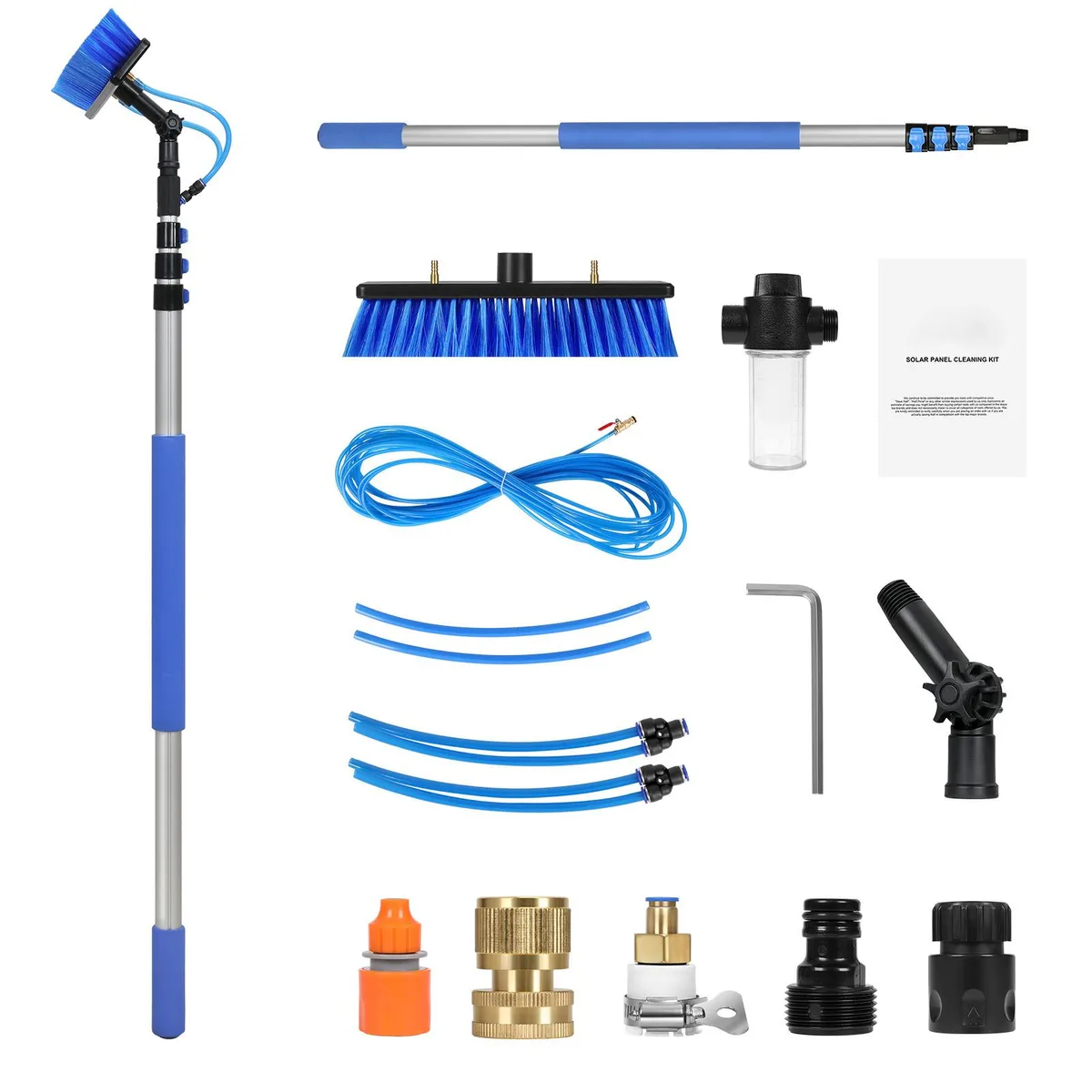 VEVOR VEVOR Water Fed Pole Kit 12 ft 65.6 ft hose 30 cm brush 180° rotatable — product photo
