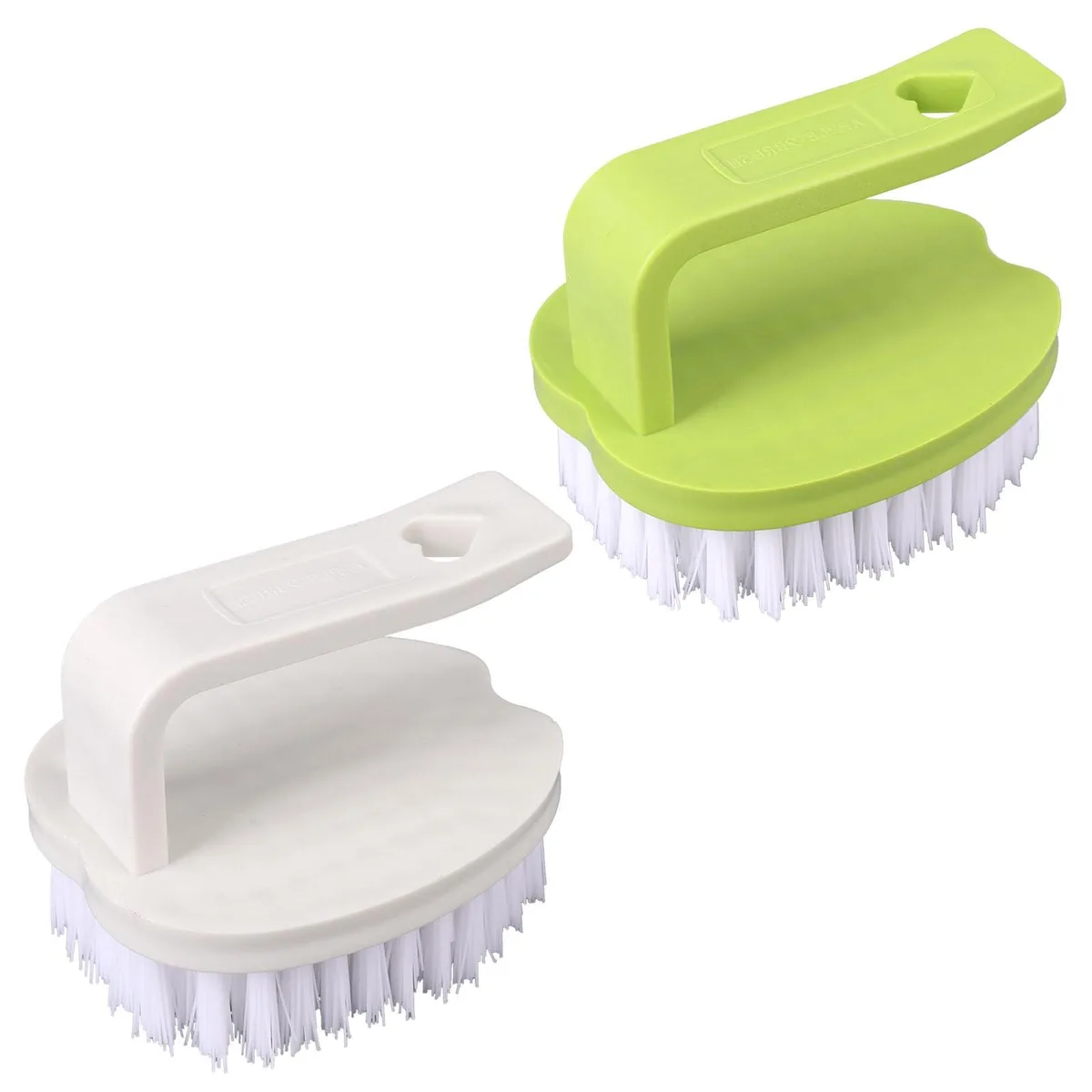 Two blue vegetable scrubber brushes with stiff bristles and ergonomic handles, 120g
