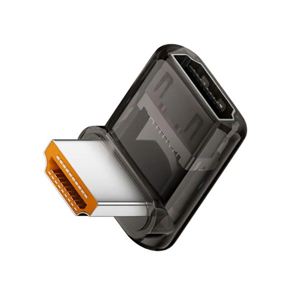 LORDWORLD LORDWORLD 90° Up Angled HDMI 2.1 Adapter Transparent Black LED — product photo
