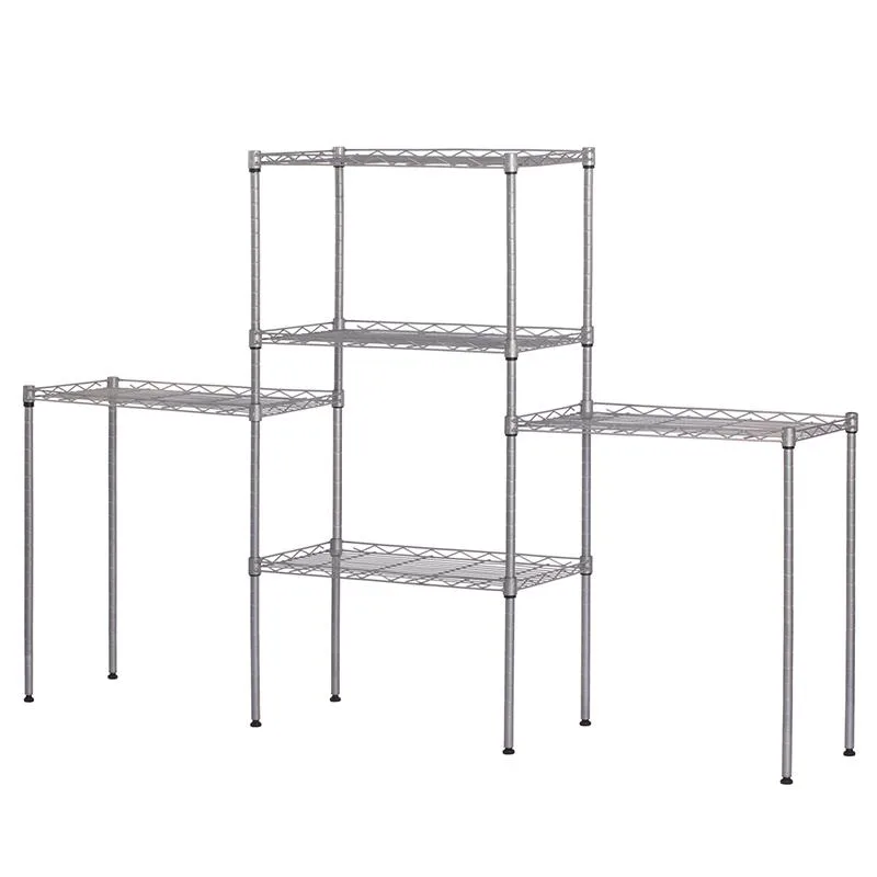 QXDRAGON QXDRAGON 5 Tier Adjustable Wire Shelving Unit Silver 21.3" D x 11.4" W x 59.1" H 551 lbs Capacity — product photo