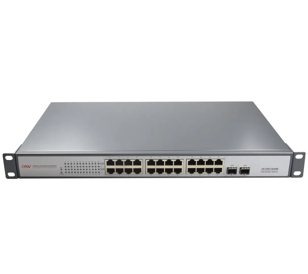 ESCAM Technology Co., Ltd ESCAM Technology Co., Ltd ONV-POE33024PF-at 24-port Gigabit PoE switch with 2 SFP uplinks — product photo