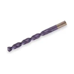 Gold 9/32 inch cobalt drill bit with parabolic flutes and TiAlN coating