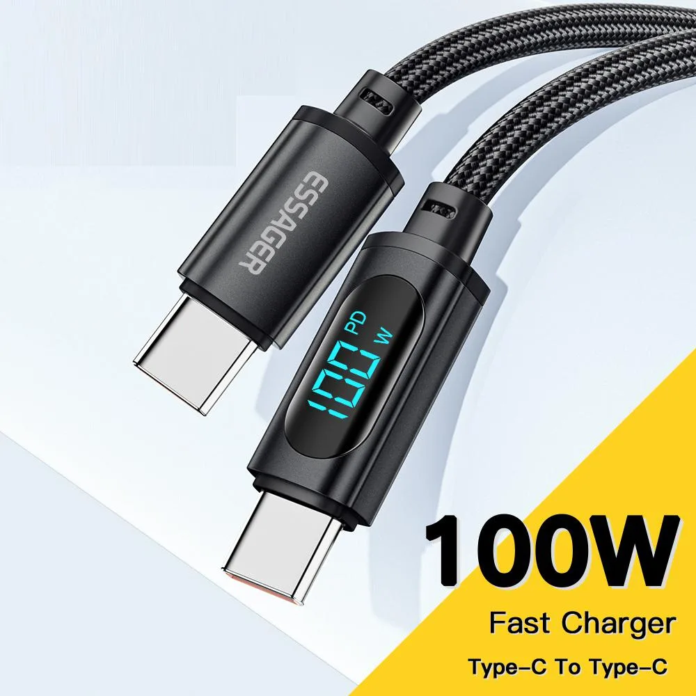 ESTONE ESTONE Essager XR USB-C Cable 3.3ft 100W PD LED Display Nylon Braided 1-Pack — product photo