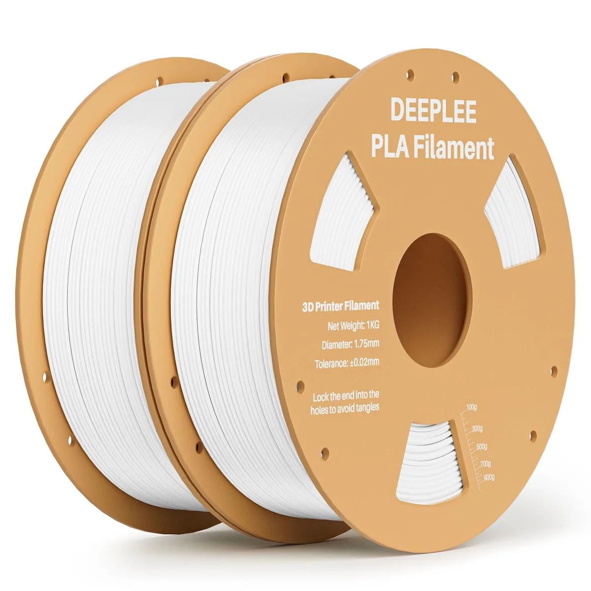 White PLA filament on a cardboard spool, 2.4 kg