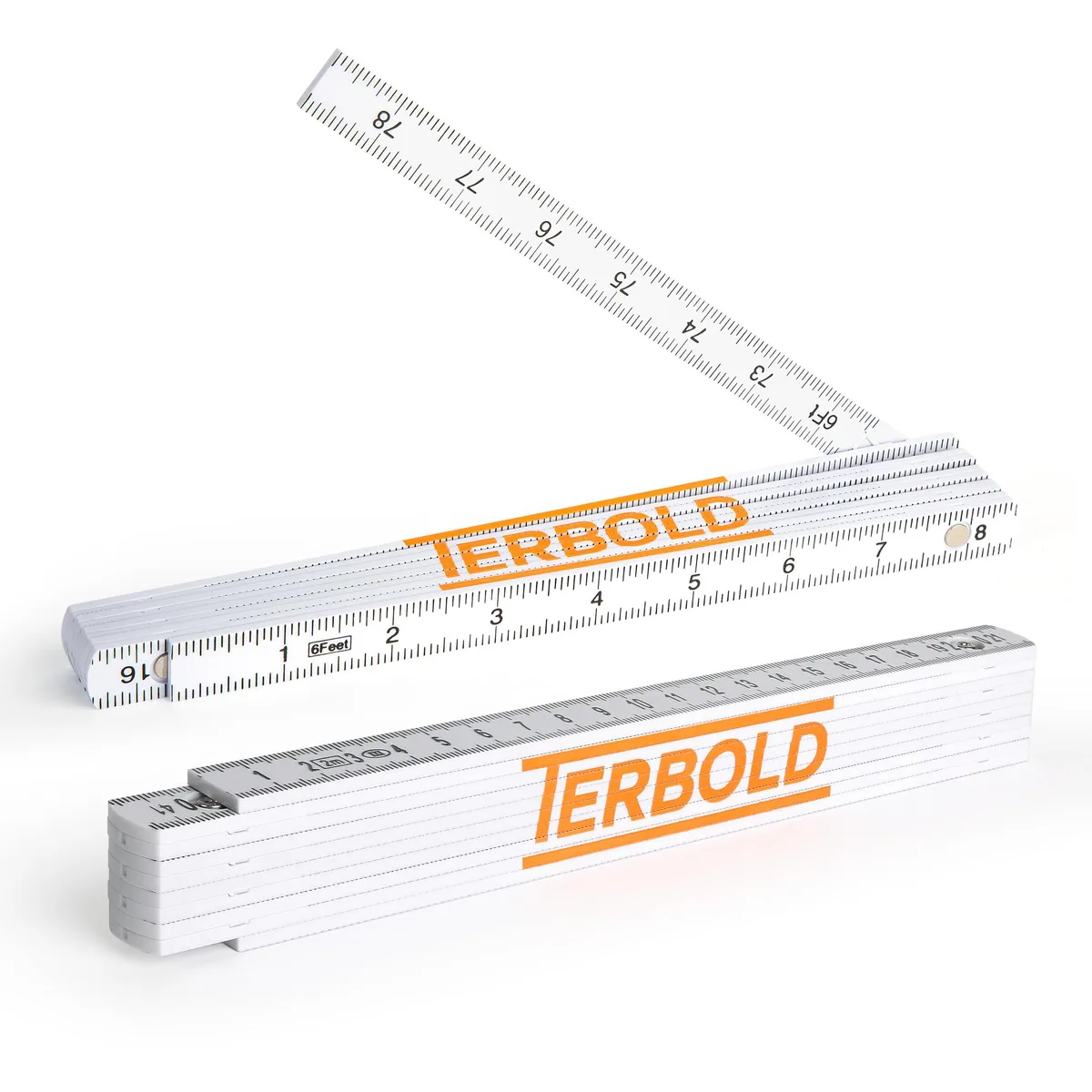  Terbold 2pk Folding Ruler Yard Stick 6ft 2m Metric Imperial Tape Measure — product photo