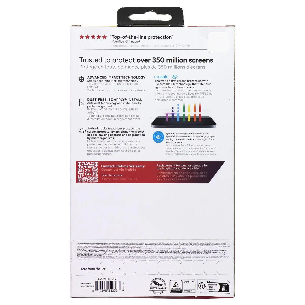 ZAGG ZAGG XTR3 Clear Screen Protector for Samsung Galaxy Z Flip6 — product photo