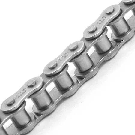 Stainless steel roller chain single strand 10 ft length silver finish