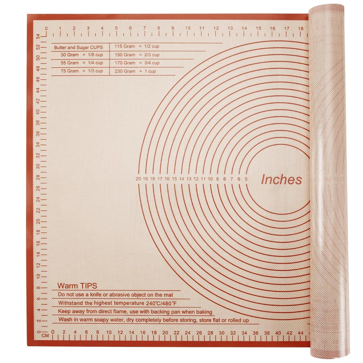 Large rectangular silicone pastry mat with checkered pattern, 36 by 24 inches