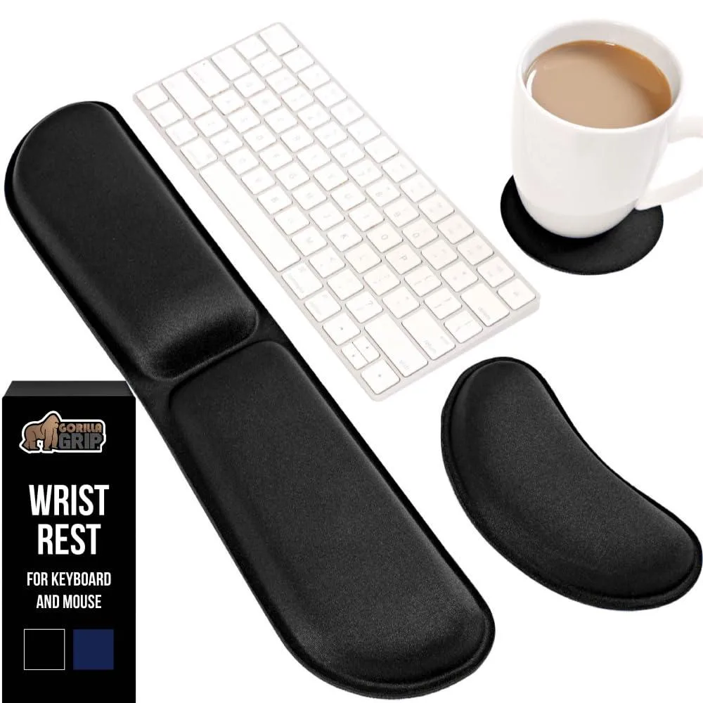  Keychron Memory Foam Wrist Rest Set Black 17 x 3.5 in — product photo