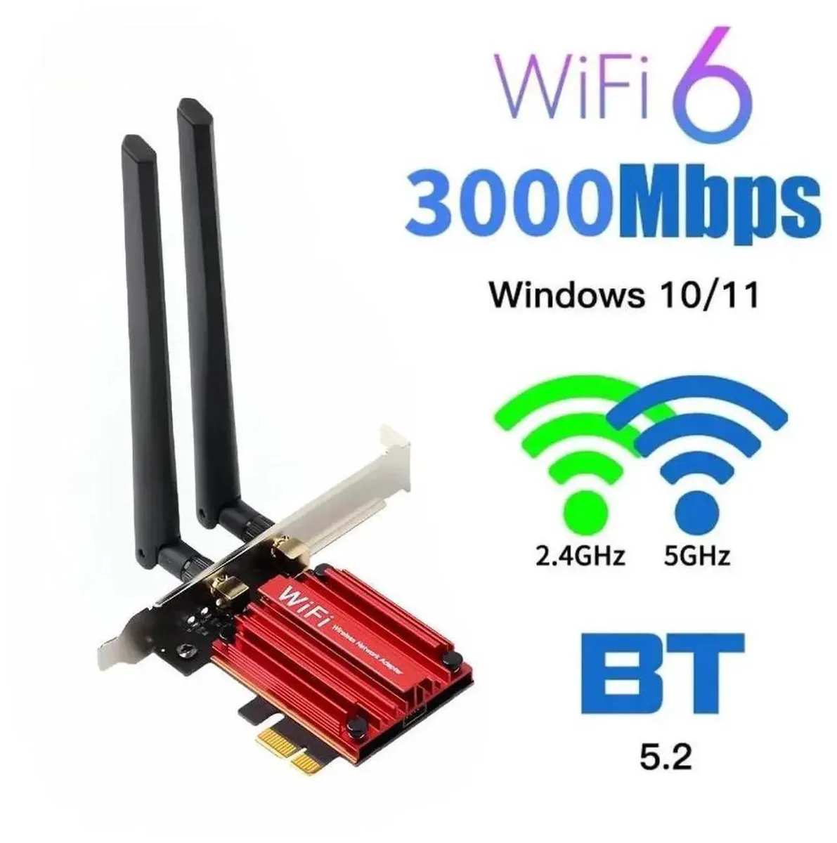 SMUGDESK SMUGDESK 3000Mbps WiFi 6 PCIe Card Intel AX200 Bluetooth 5.1 — product photo