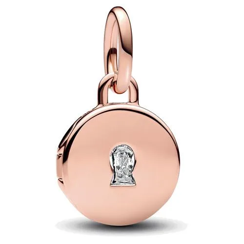 PANDORA PANDORA Openable Engravable Love Locket Dangle Charm 14k Rose Gold — product photo