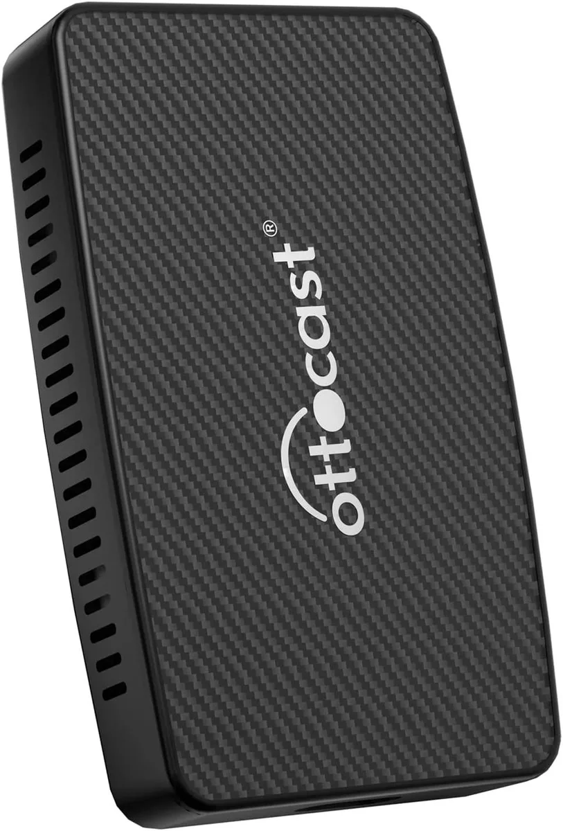 A silver and black rectangular adapter with a USB plug