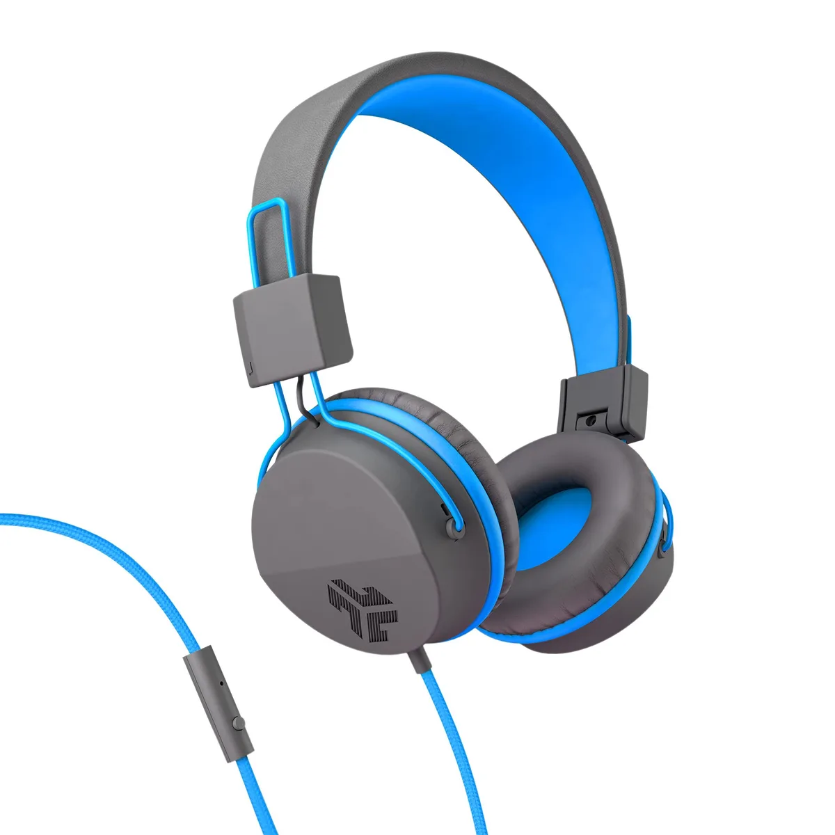 JLab Neon On-Ear Wired Headphones Graphite/Blue — product photo
