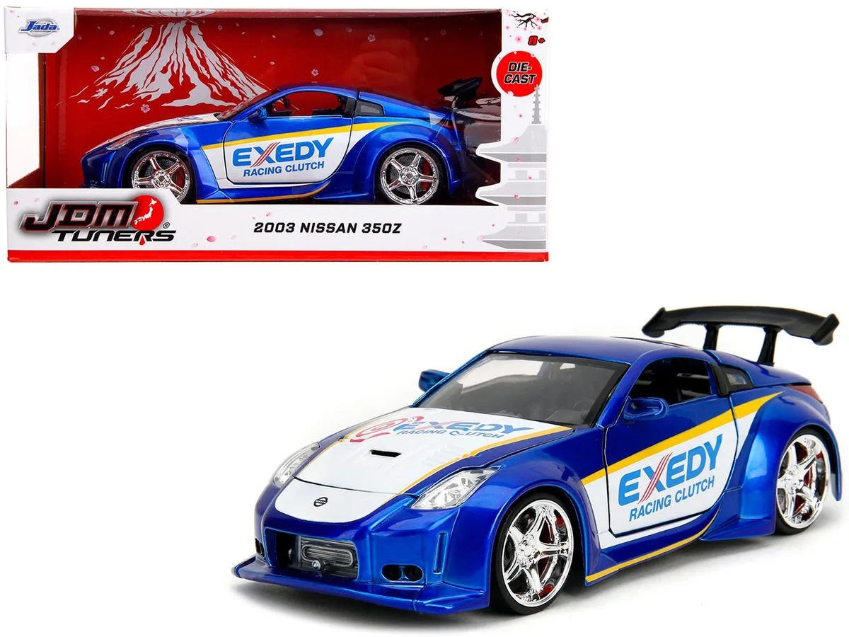 Jada Jada 2003 Nissan 350Z Exedy Racing Clutch Candy Blue White JDM Tuners 1/24 Diecast Hobby Collectible — product photo