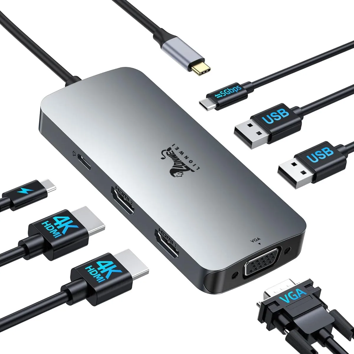  Belkin LIONWEI USB-C Docking Station Triple Display 100W PD Black — product photo