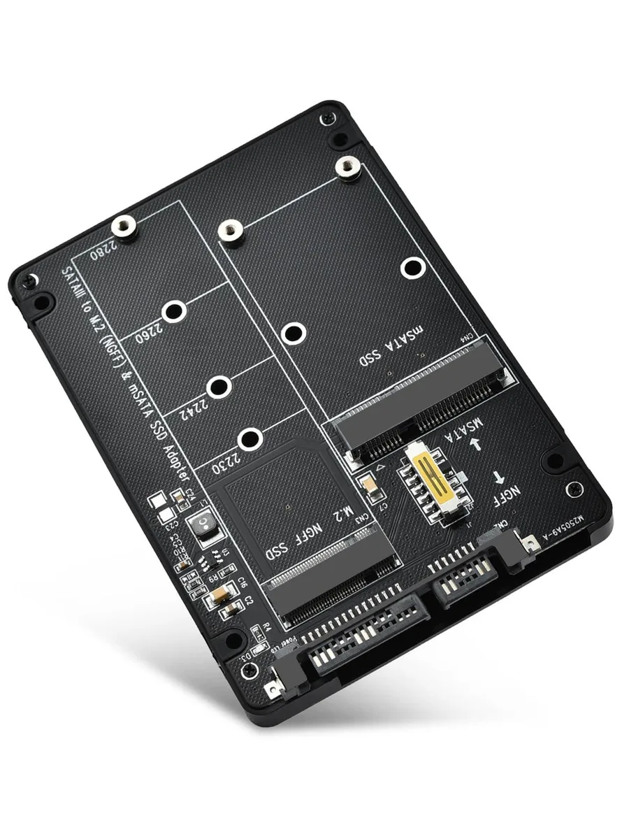 WRIARICH WRIARICH mSATA/M.2 NGFF to SATA Adapter 2.5" SATA III B&amp;M Key 4TB 500MB/s — product photo