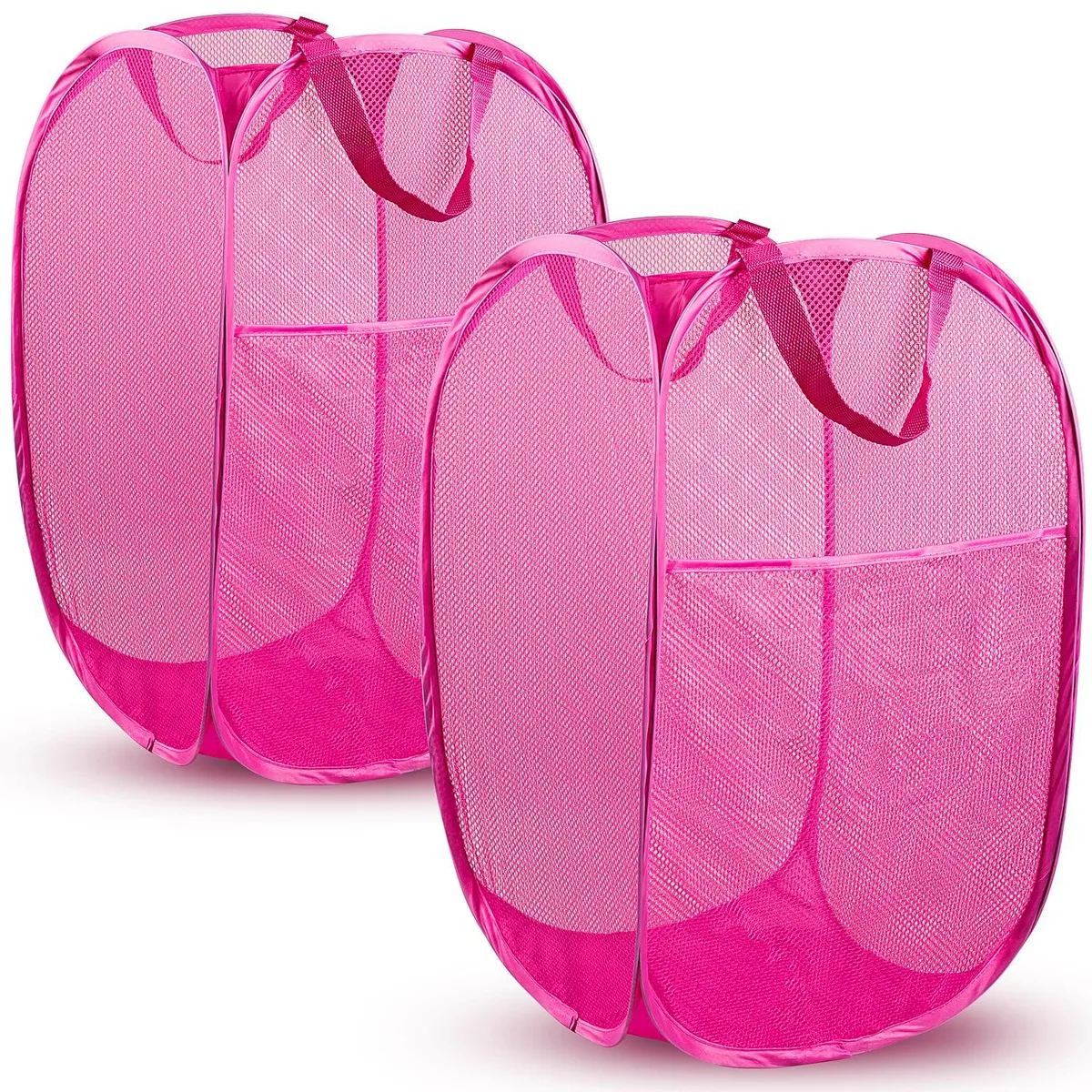 DUCOO 70L Pop Up Laundry Hamper Pink 2Pack — product photo