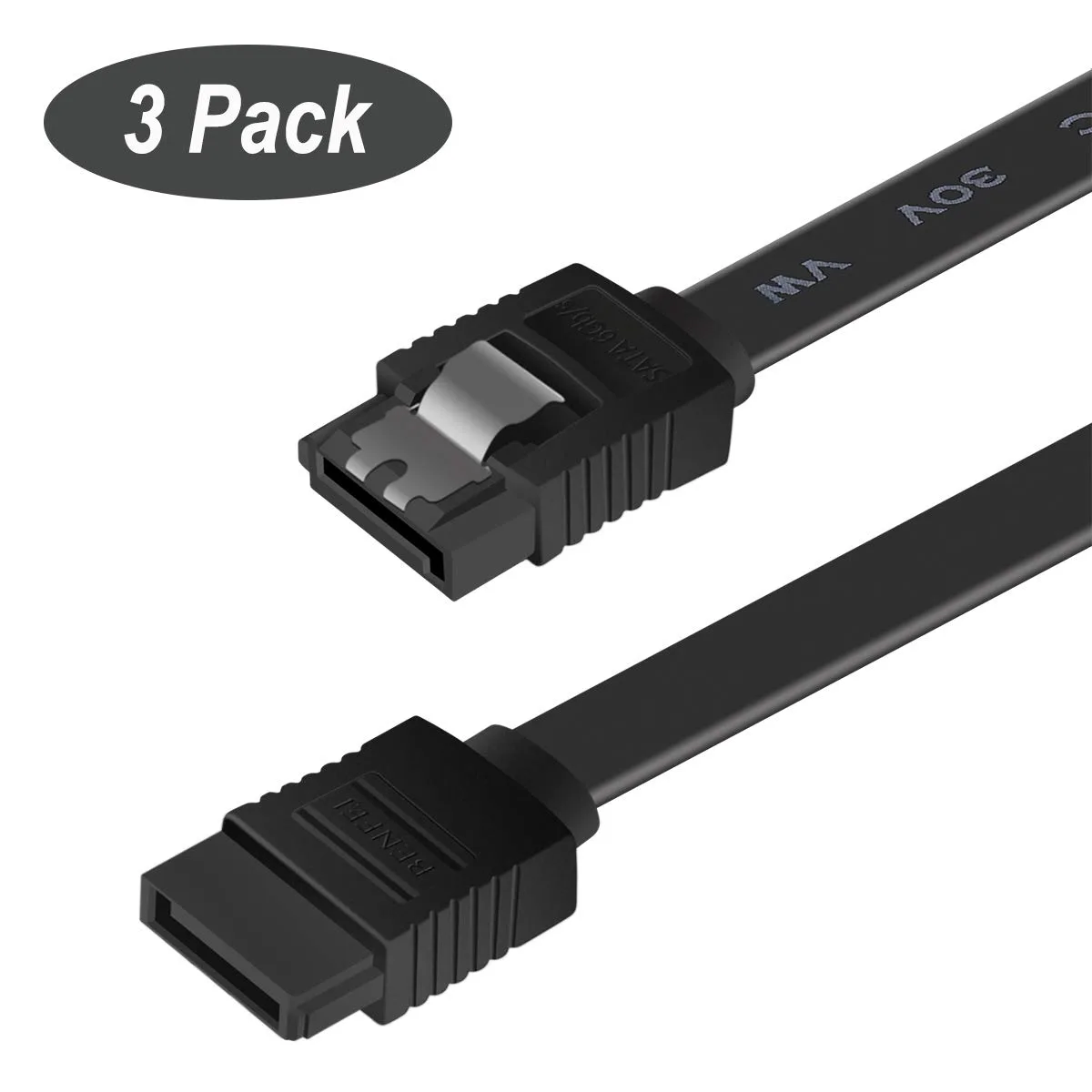 Corn Electronics Corn Electronics SATA Cable III 3-pack 16in 40cm 6Gbps locking latch — product photo
