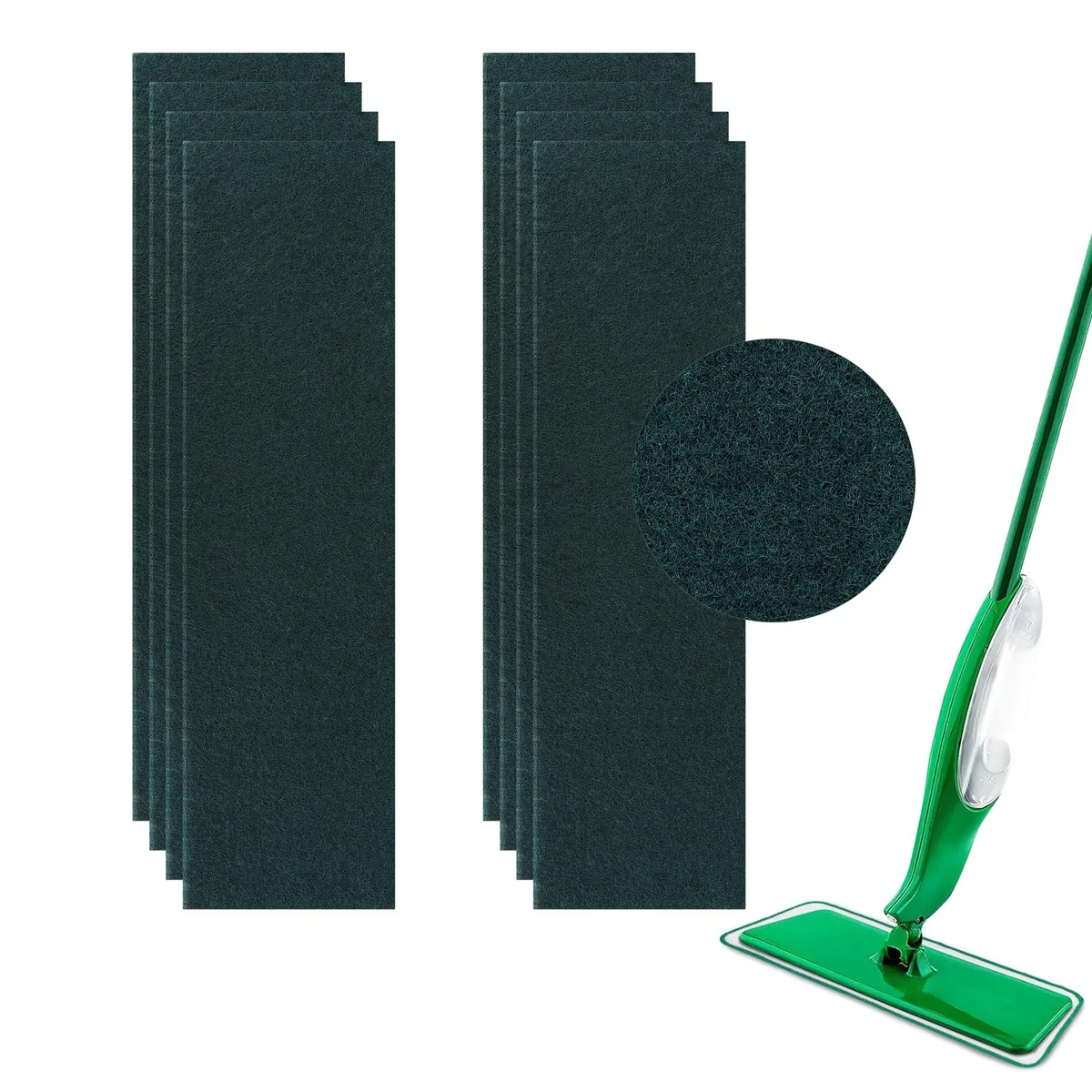  18in Reusable Scrub Mop Pads 8 Pack White — product photo