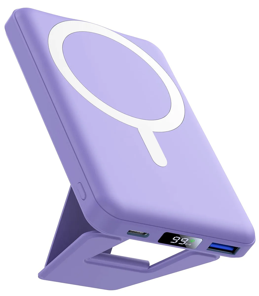  AOGUERBE KT-D009 10000mAh MagSafe power bank Lilac — product photo