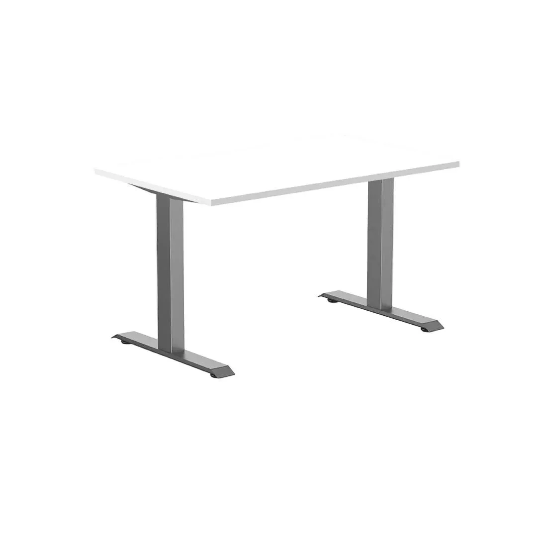 Desky Desky Zero Scalloped Laminate Desk White 47.2 x 29.5 in Space Gray — product photo