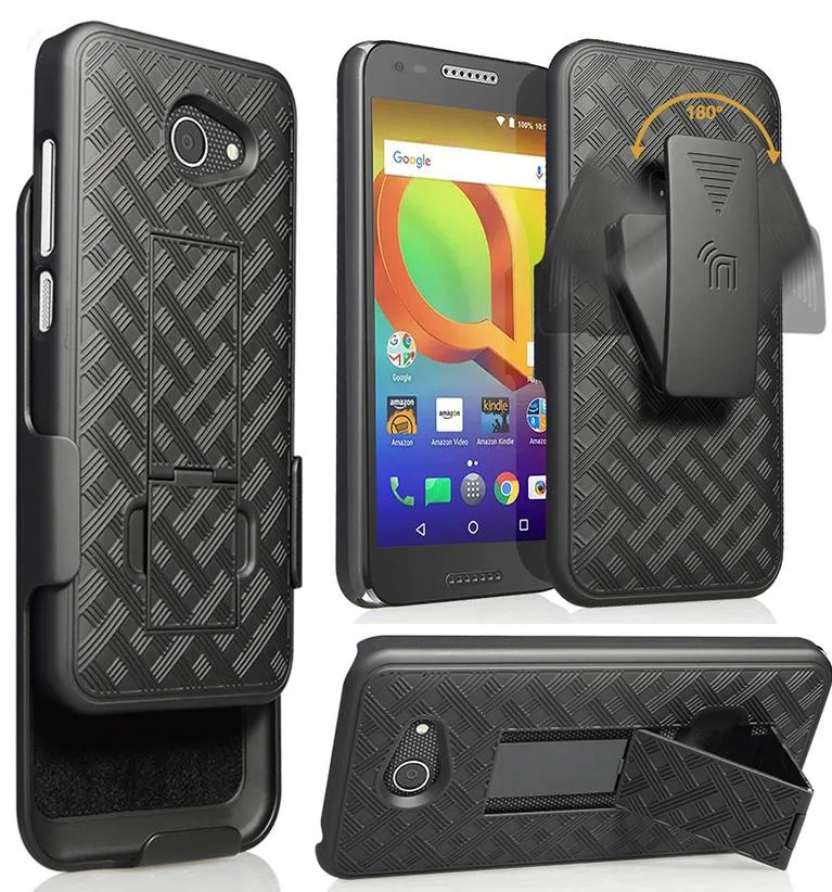 Nakedcellphone Nakedcellphone Kickstand Case + Holster Combo for Alcatel A30/Kora/Zip LTE 5.0" Black — product photo