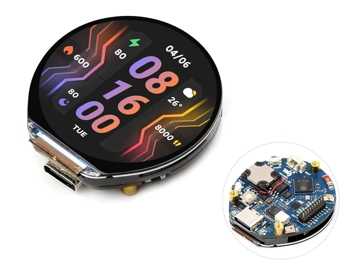 LORDWORLD LORDWORLD ESP32-S3 1.46in Round Display Board 412×412 16.7M Touch Audio — product photo