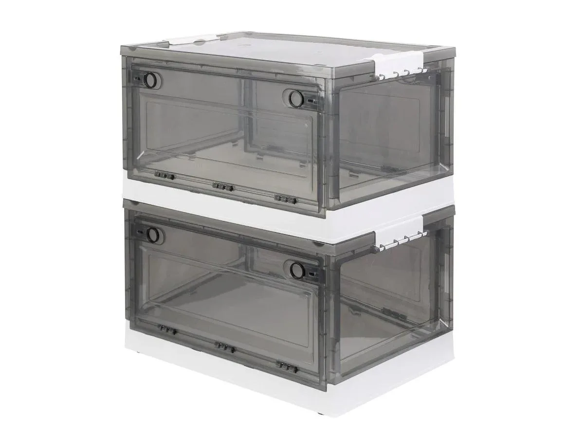 Monoprice Inc. Monoprice Inc. 144615 2-Pack Stackable Clear Storage Box with Lid and Wheels 14.00 x 9.00 x 3.00 — product photo