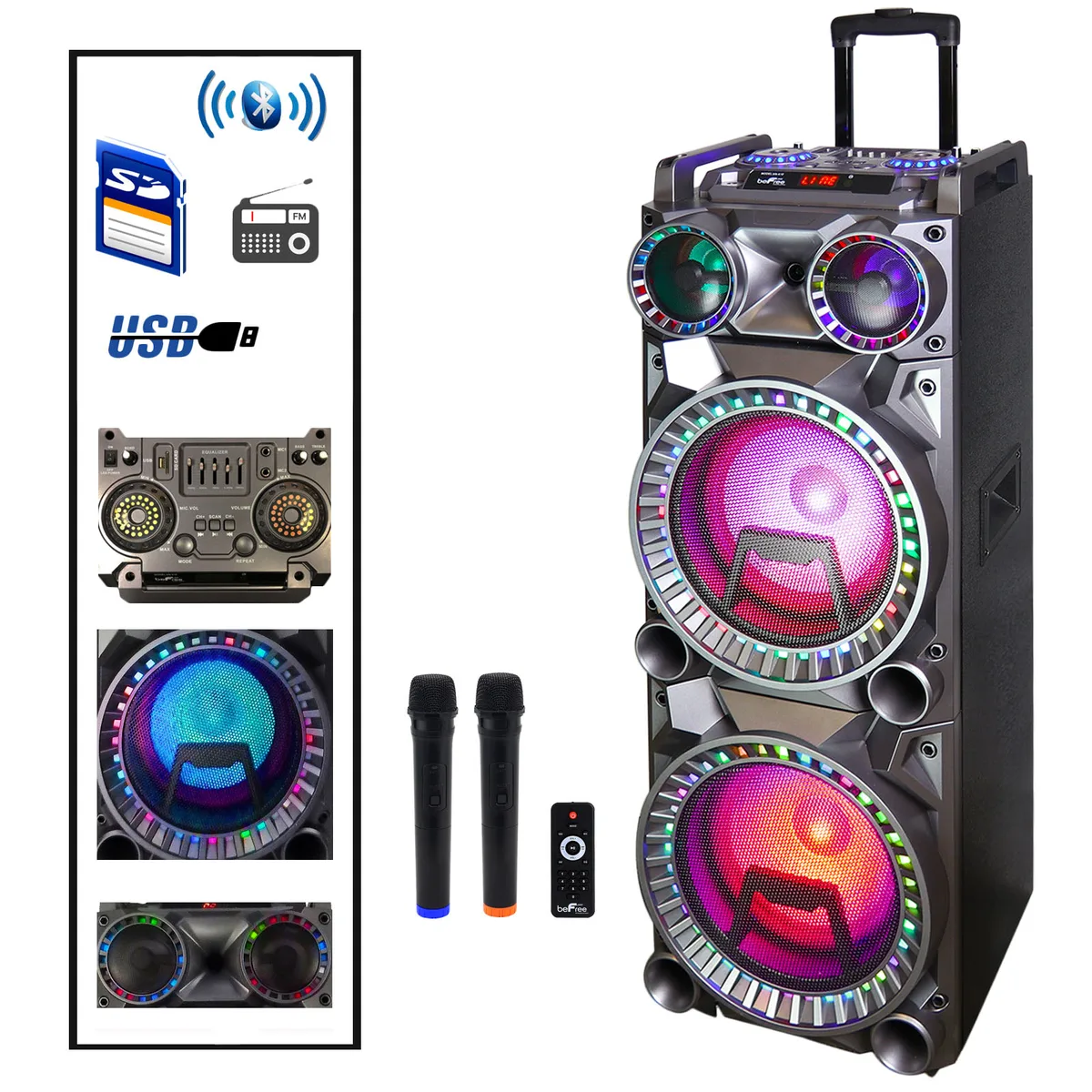 Befree Sound Befree Sound BFS-K10 700W dual 10 inch pa speaker — product photo