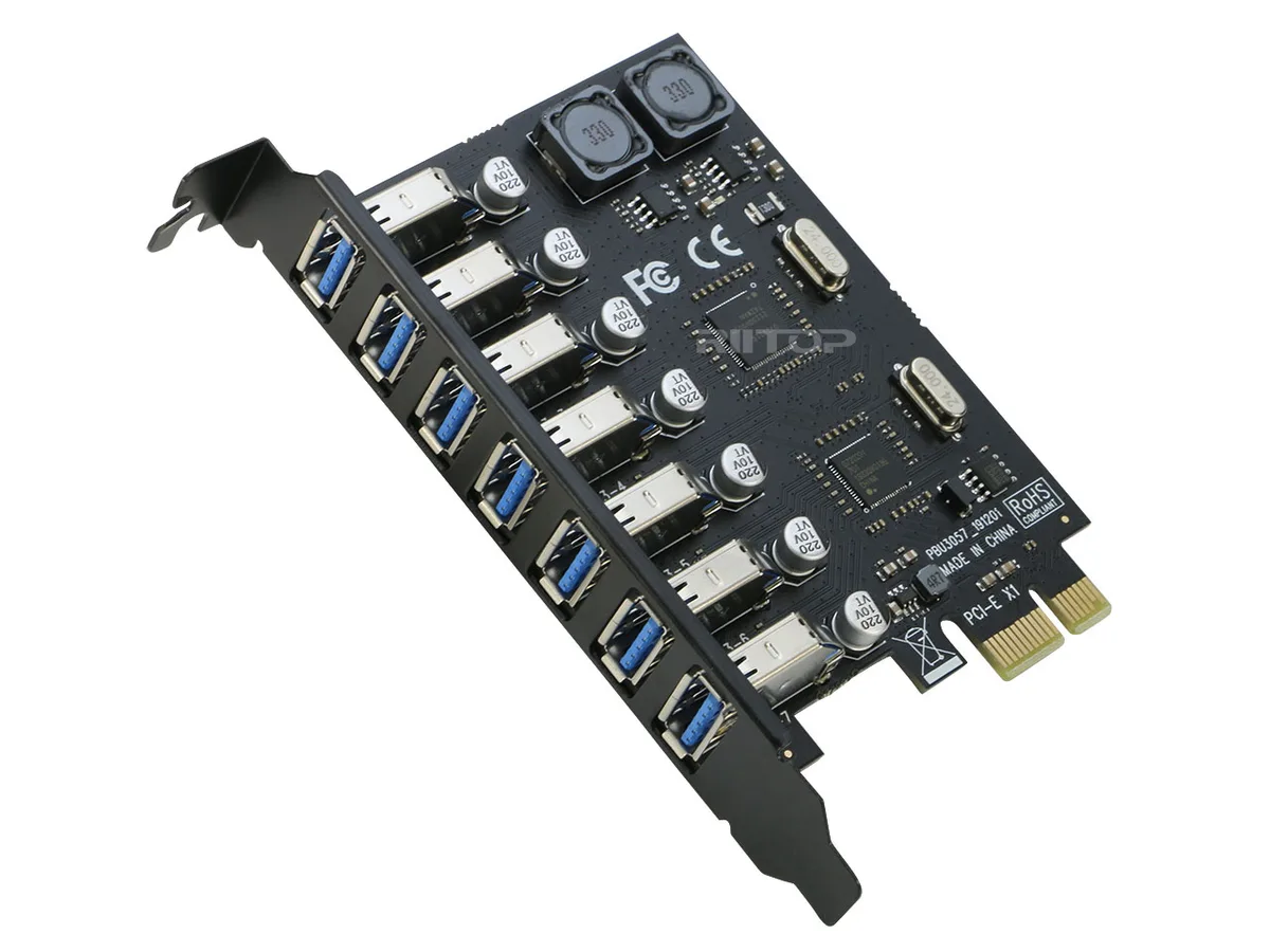 RIITOP RIITOP PCET7U3-NEC 7-Port USB 3.0 PCIe x1 Expansion Card — product photo
