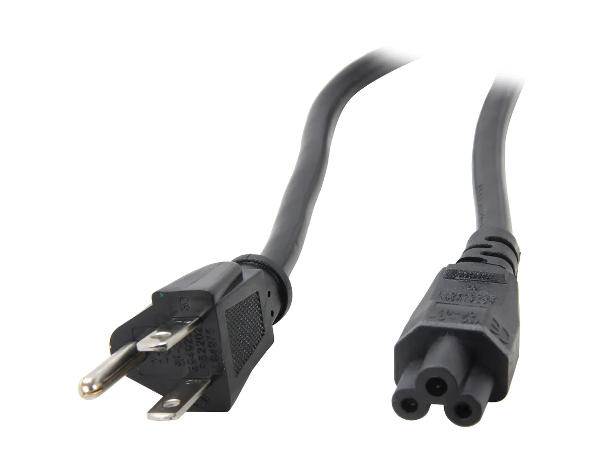 STARTECH STARTECH PXT101NB3S3 3 ft AC Power Cord for Laptop NEMA 5-15P to C5 18 AWG — product photo