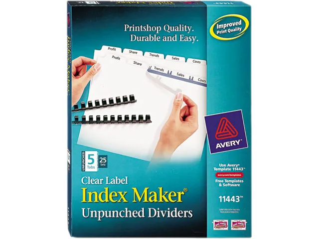 Avery Avery 11443 5-Tab Letter White Dividers 25 Sets — product photo