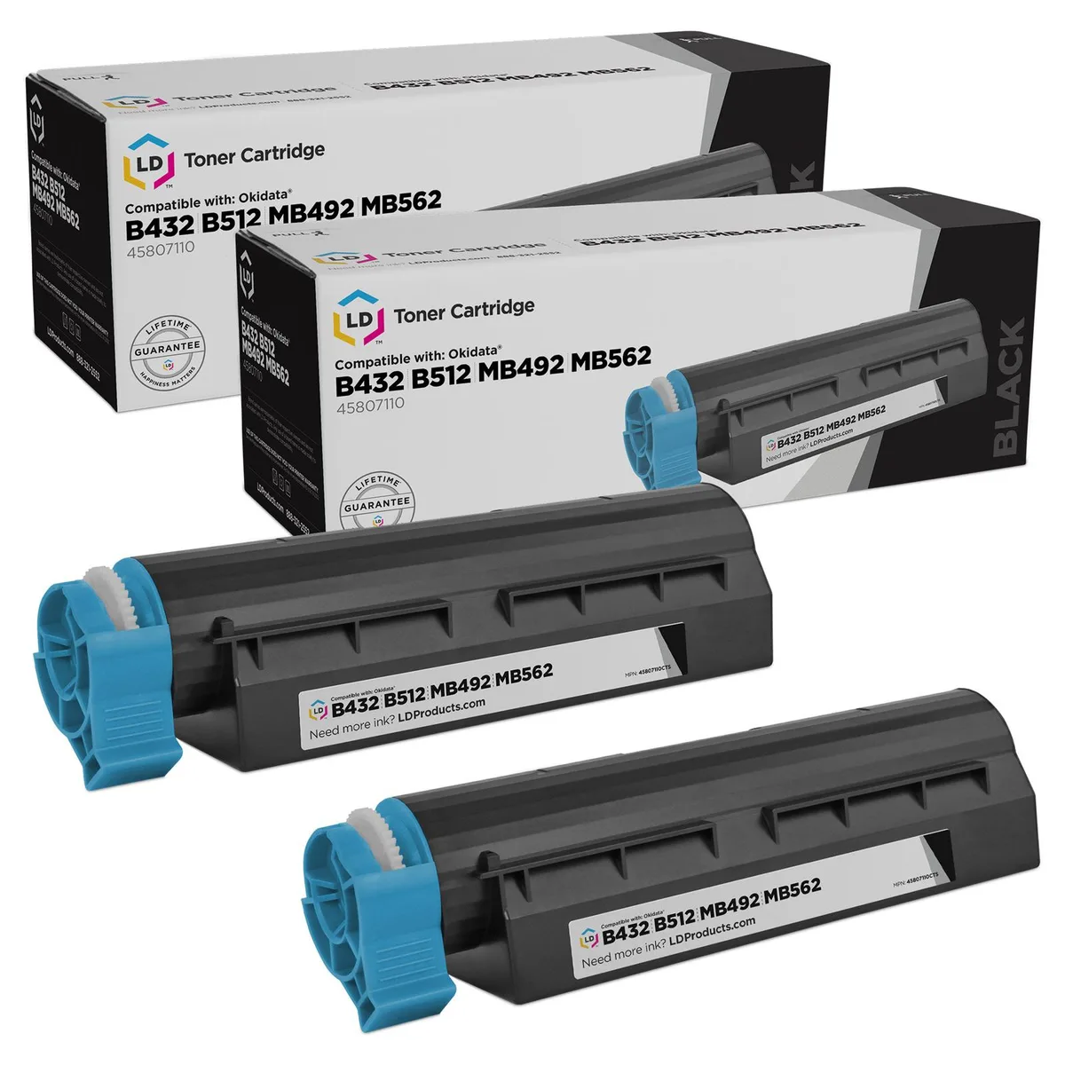 LD Products LD Products 45807110 Black Toner Cartridge 2-Pack 12000 Pages — product photo
